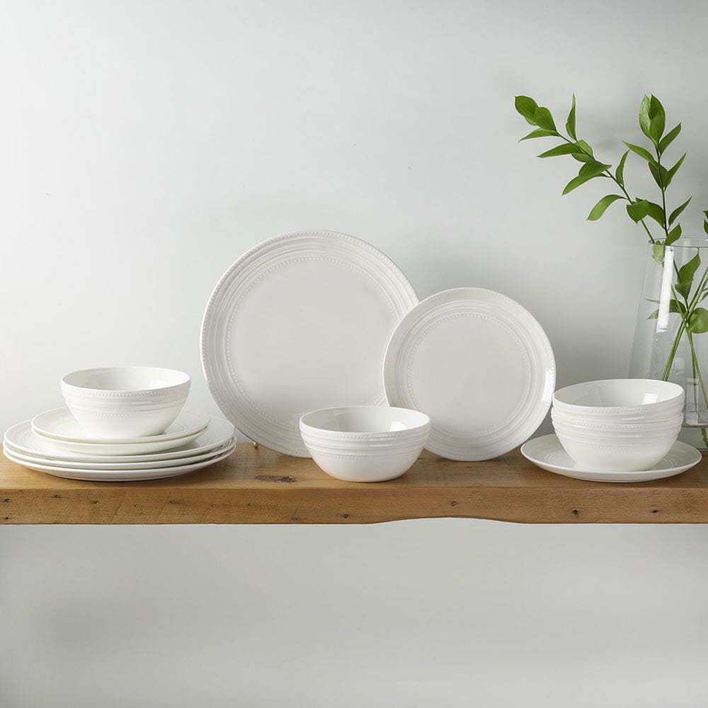 Kamryn 12-Piece Vegan Bone Dinnerware Set - Service for 4 | Eco-Friendly Tableware for Everyday Dining & Entertaining