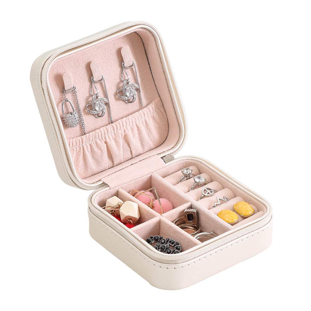 Elegant PU Jewelry Box for Earrings & Rings - Single Layer Storage Organizer for Women & Girls - Perfect Gift for Friends, Birthdays & Travel Accessories