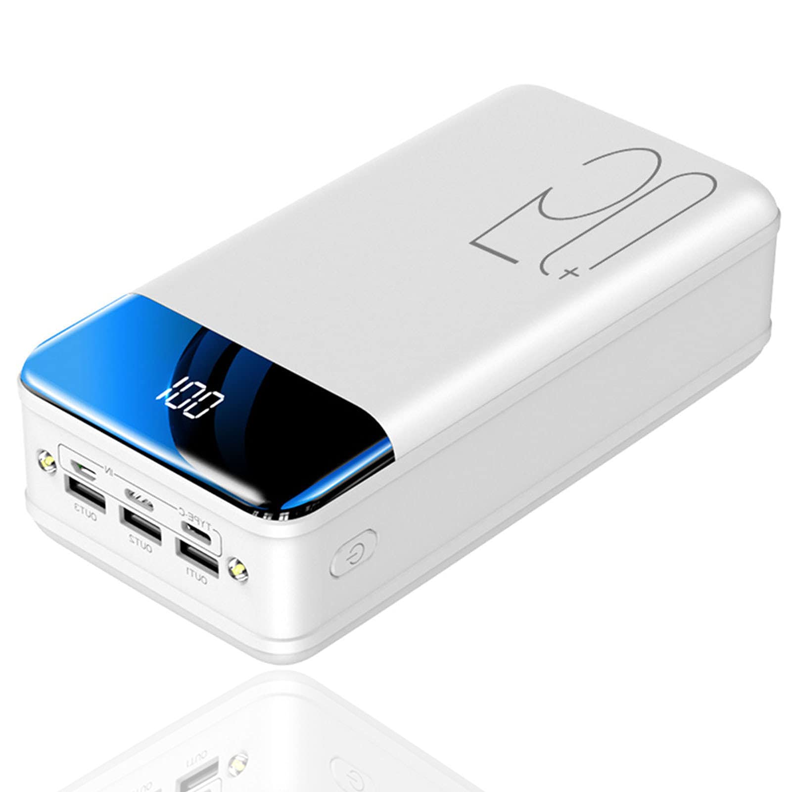 50000mAh Power Bank Portable Charger - 3 Input & 3 Output Fast Charging with LCD Display & LED Flashlight | USB C External Battery Pack for iPhone 15/14/13, iPad, Samsung Galaxy, Android Phones & Tablets | Perfect for Travel, Camping & Emergency Power Backup