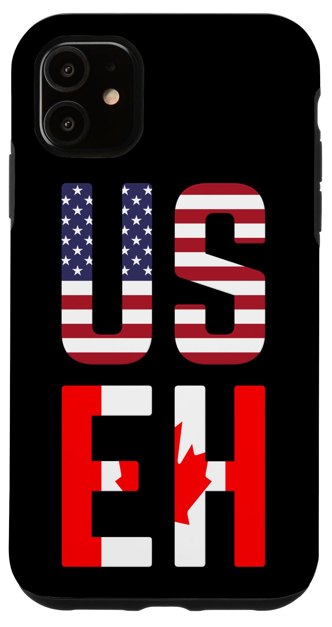 iPhone 11 Case with USA Canada Flag Design - Funny Patriotic Phone Cover for iPhone 11 - Perfect for Travel, National Pride & Gift Giving