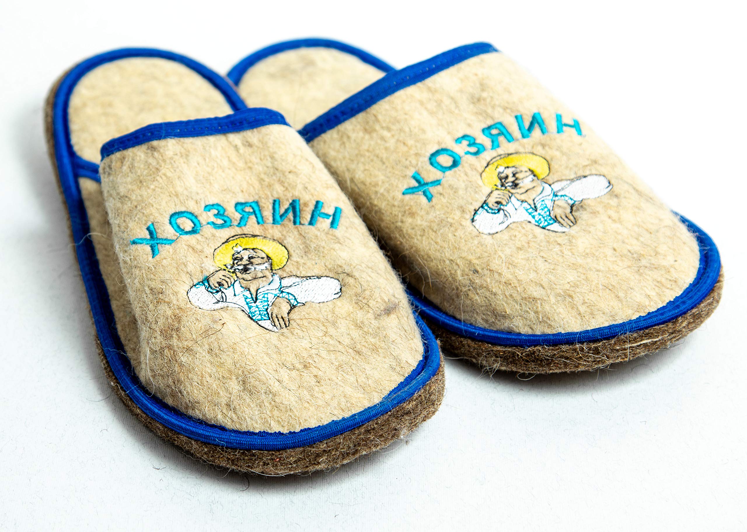 Premium Men's Wool Sauna Slippers - Russian Banya & Spa Felt Footwear for Relaxation - Comfortable Hotel Slippers for Sauna, Steam Room & Home Use