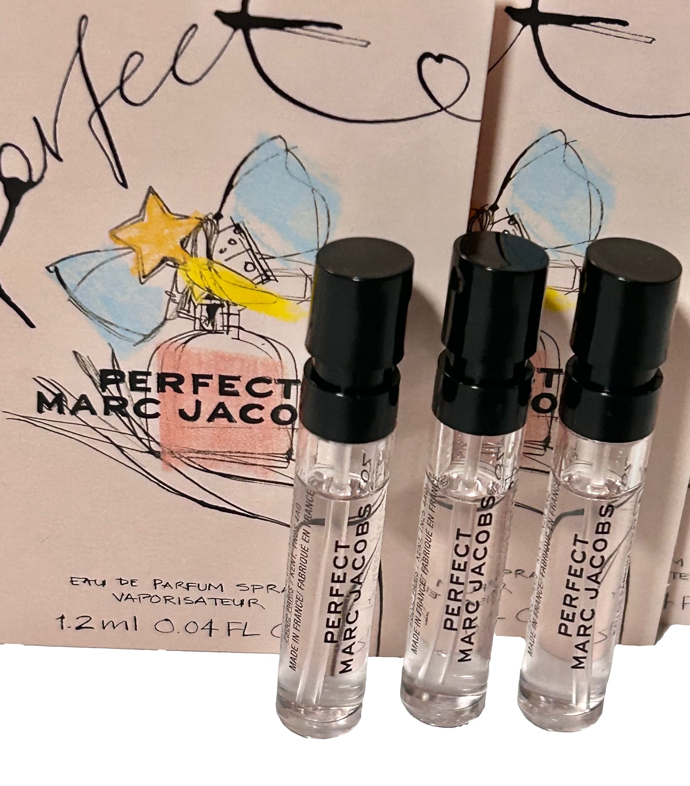 Marc Jacobs Perfect Sample Women's Perfume Spray 1.2ml (0.04oz) - Set of 3 Mini Travel Size Fragrances | Gift for Her, Everyday Wear & Special Occasions