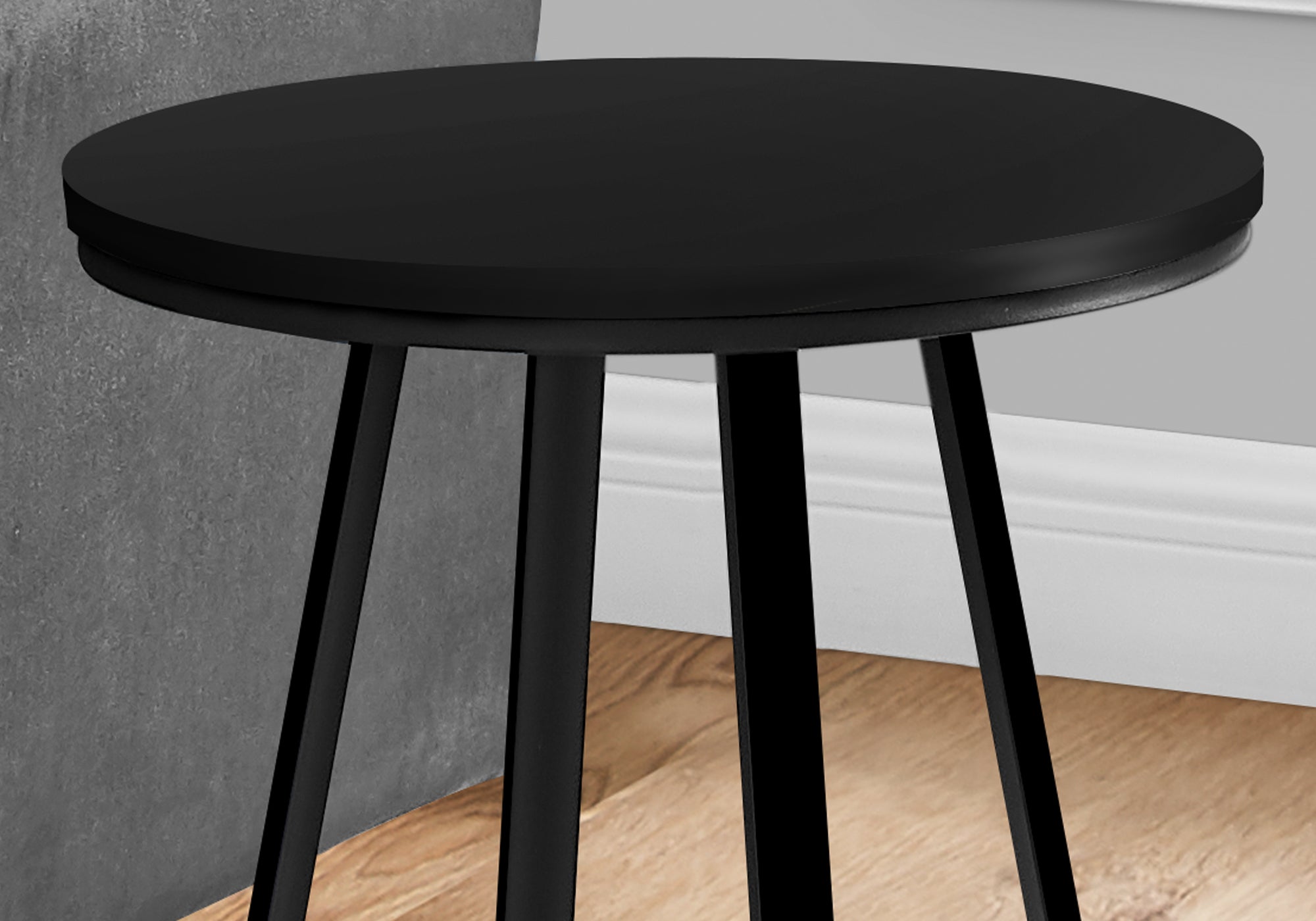 Modern Accent Table 22 Inches Height - Black Finish with Sturdy Metal Frame - Perfect for Living Room, Bedroom, or Office Decor