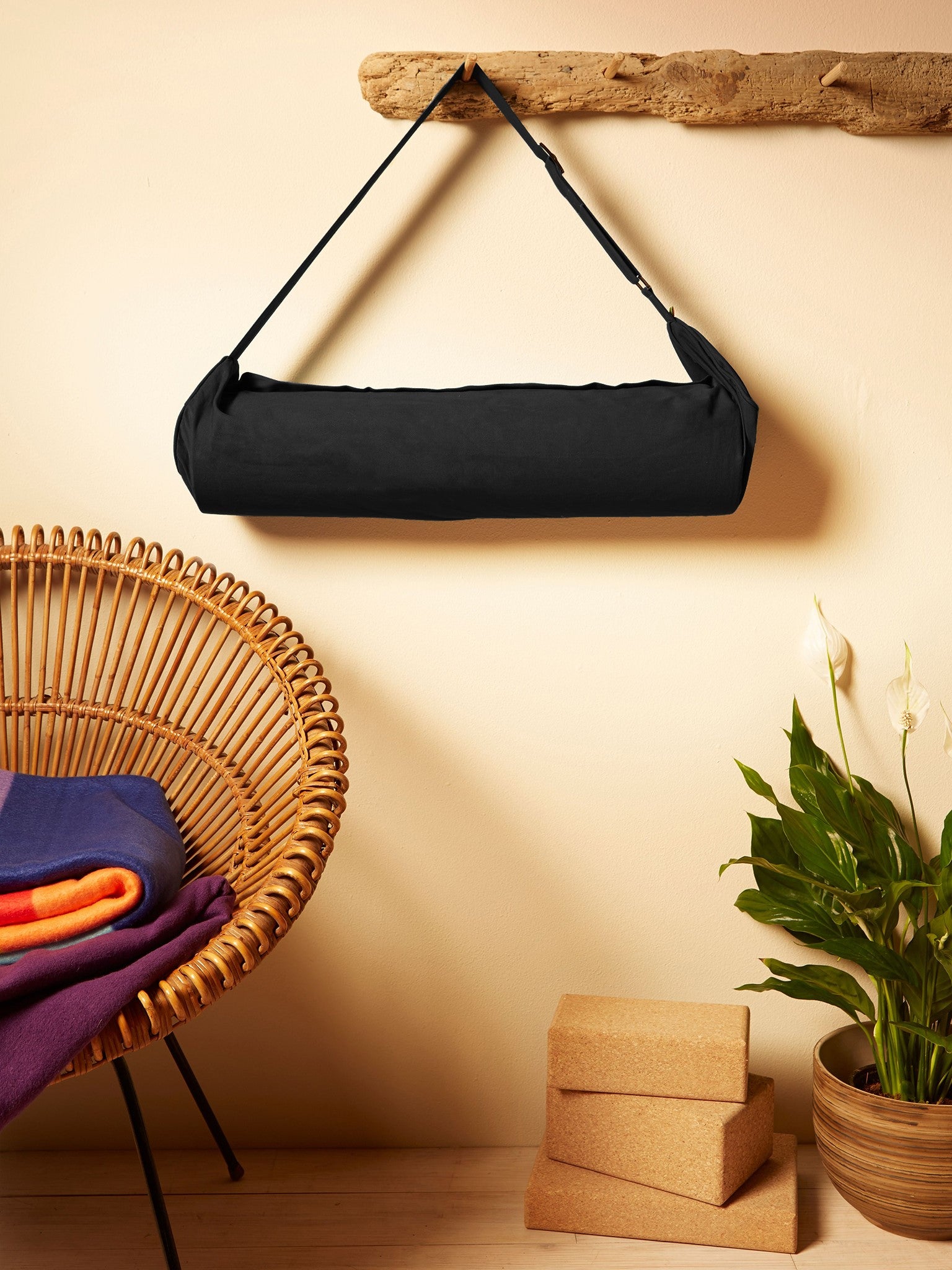 Organic Cotton Zip Up Yoga Bag for Women & Men - Eco-Friendly Yoga Mat Carrier with Pockets - Perfect for Gym, Studio & Travel