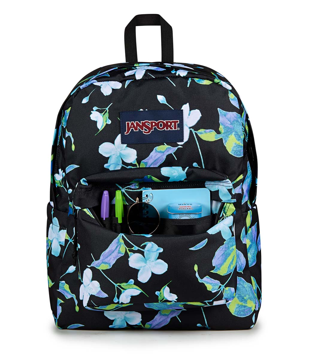 JanSport SuperBreak Plus Backpack - Lightweight Laptop Backpack for School & Travel, Punk Petals Print, Durable & Water-Resistant - Perfect for College Students, Work Commute & Outdoor Adventures