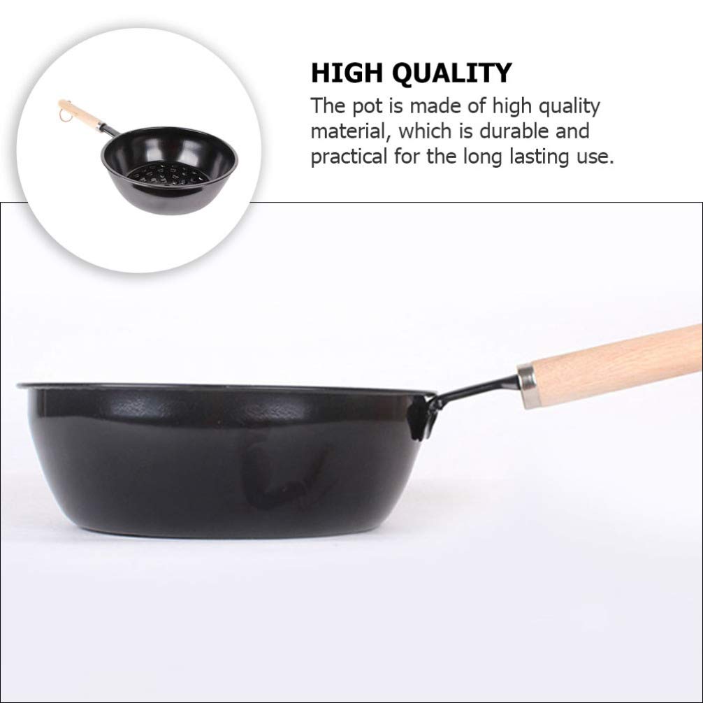 Happyyami Portable Camping Burner Pot & Chimney Charcoal Starter - Wooden Handle BBQ Brazier for Outdoor Grilling, Picnics, and Backyard Campfires