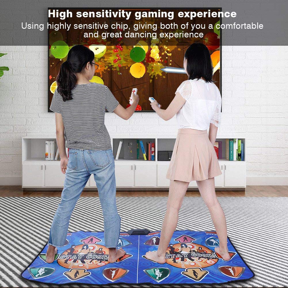 Non-Slip Dance Mat for Double Players - HD TV & Computer Compatible with Handle - Perfect for Family Game Nights & Fitness Workouts