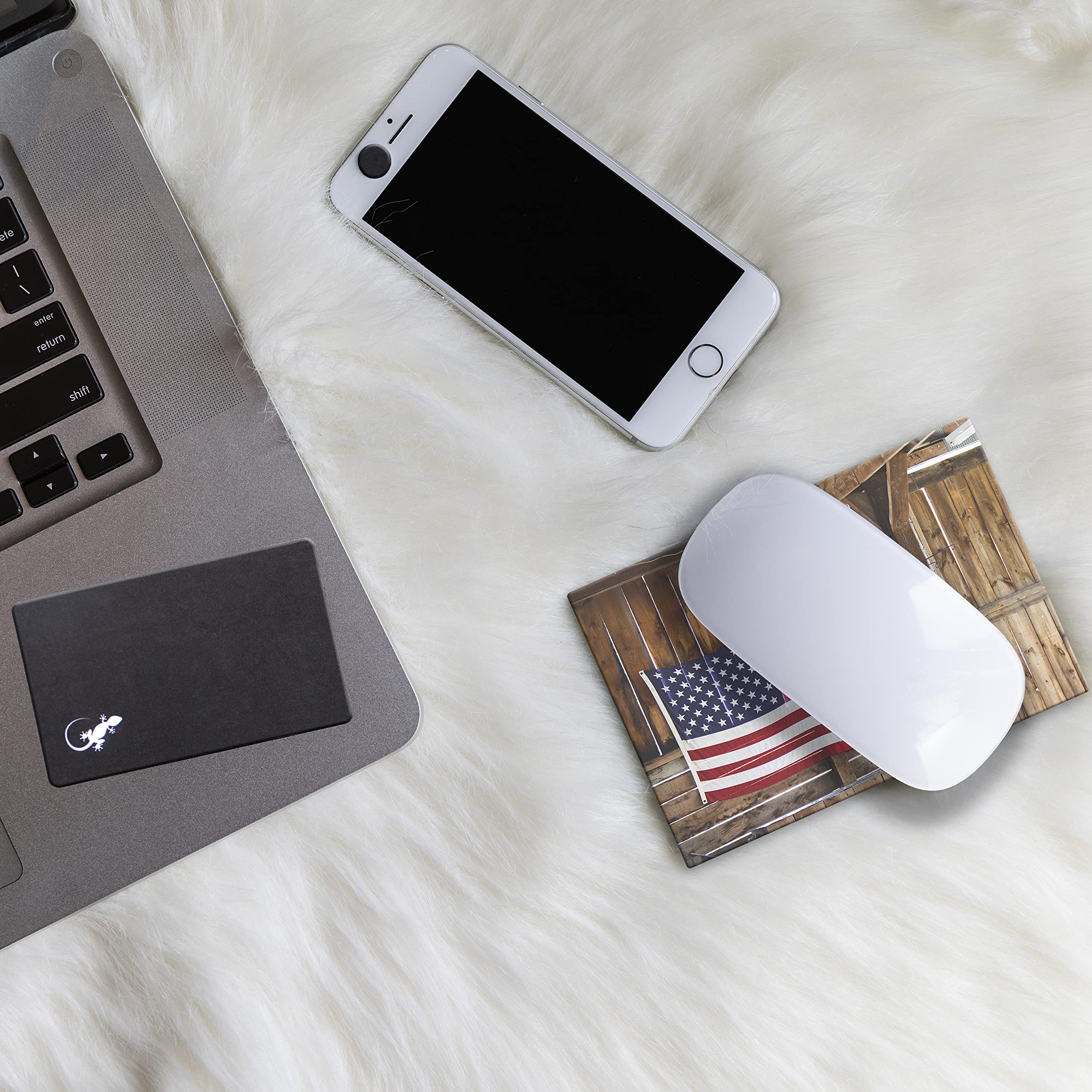 Non-Slip Adhesive Mouse Pad - Sticky & Reusable for Any Surface - Portable Travel Mouse Pad with Excellent Tracking - Perfect for Laptops, Desks & Office Use - USA Made