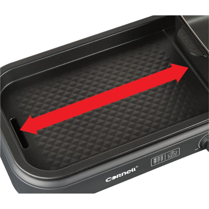 Cornell CCGEL98DT 2-in-1 Nonstick Electric Grill & Hot Pot Set for Indoor BBQ, Shabu Shabu, and Fondue – Perfect for Family Gatherings, Parties, and Camping