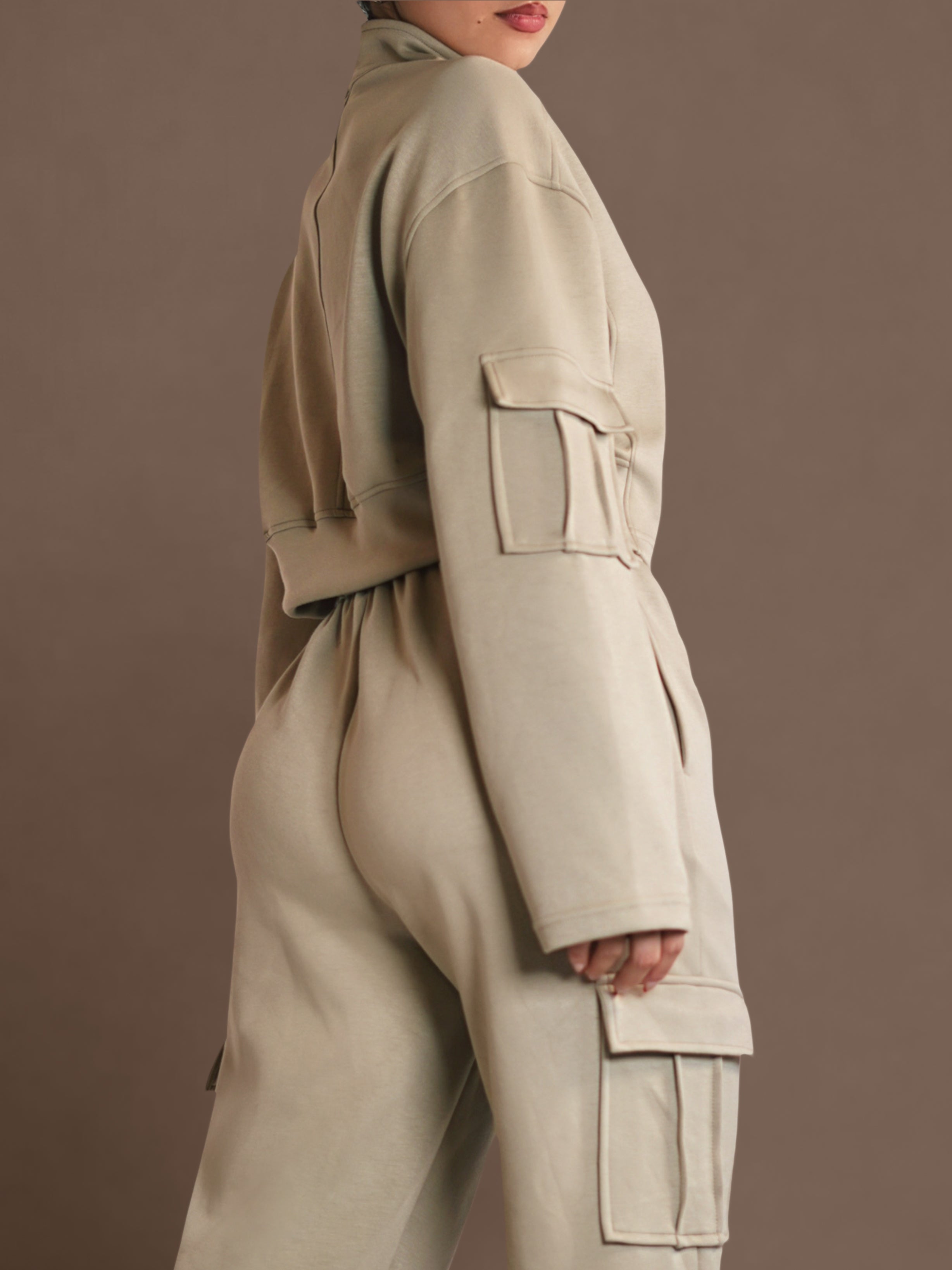 Lounge Mode Zipper Jacket - Soft Nude Color Cozy Fleece Pullover for Women | Perfect for Home Relaxing, Lounging & Casual Outings