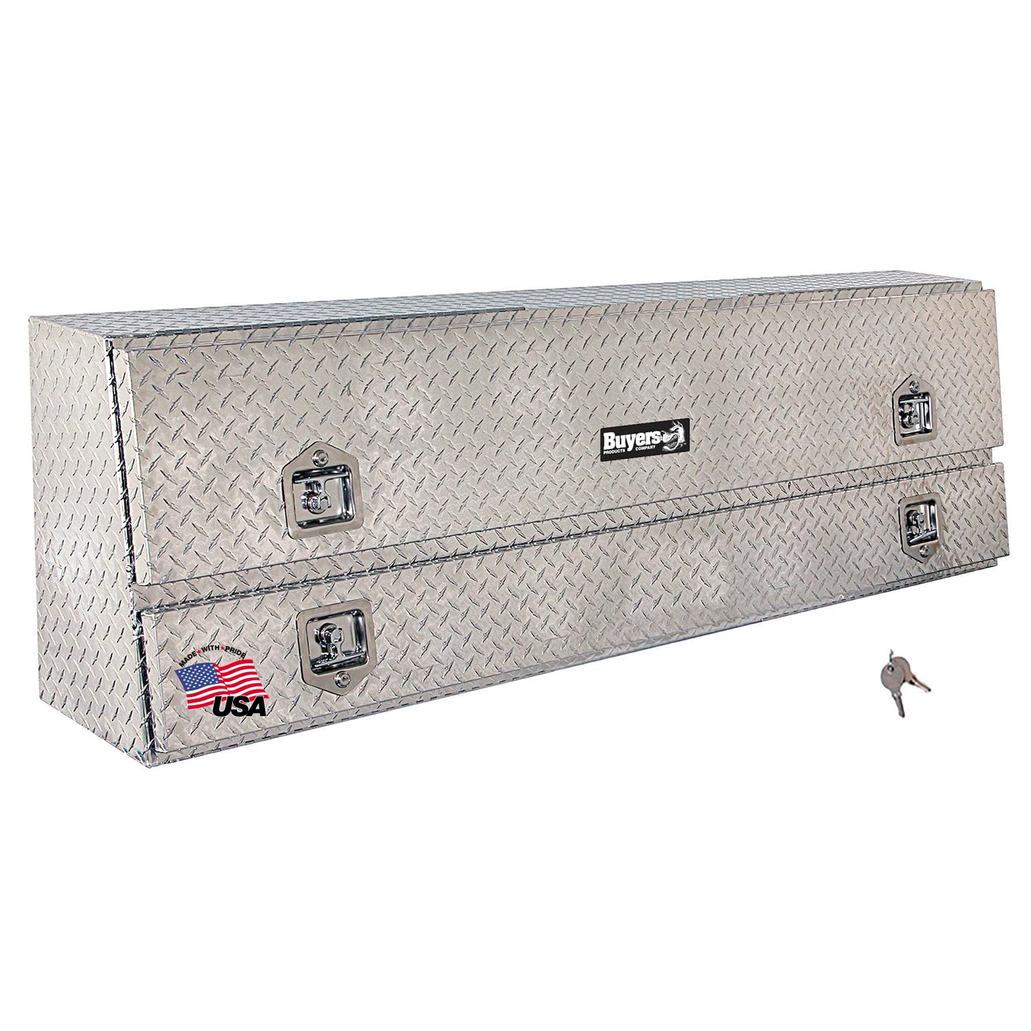 Silver Aluminum Diamond Tread Truck Tool Box with Lockable T-Handle Latch | 72 x 21 x 13.5 Inch Contractor Storage Box for Pickup Trucks | Secure Organization for Tools & Equipment | Perfect for Construction Sites & Work Trucks