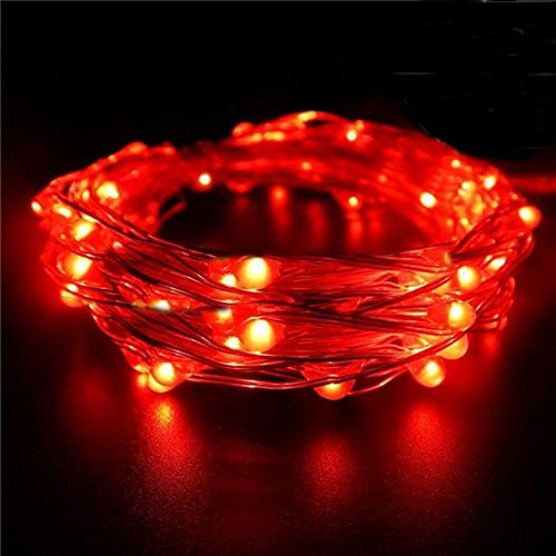 90 Inch LED Red Fairy Lights for Backdrops - Waterproof Battery Operated String Lights for Wedding, Party, Christmas Decorations - Perfect for Indoor and Outdoor Use