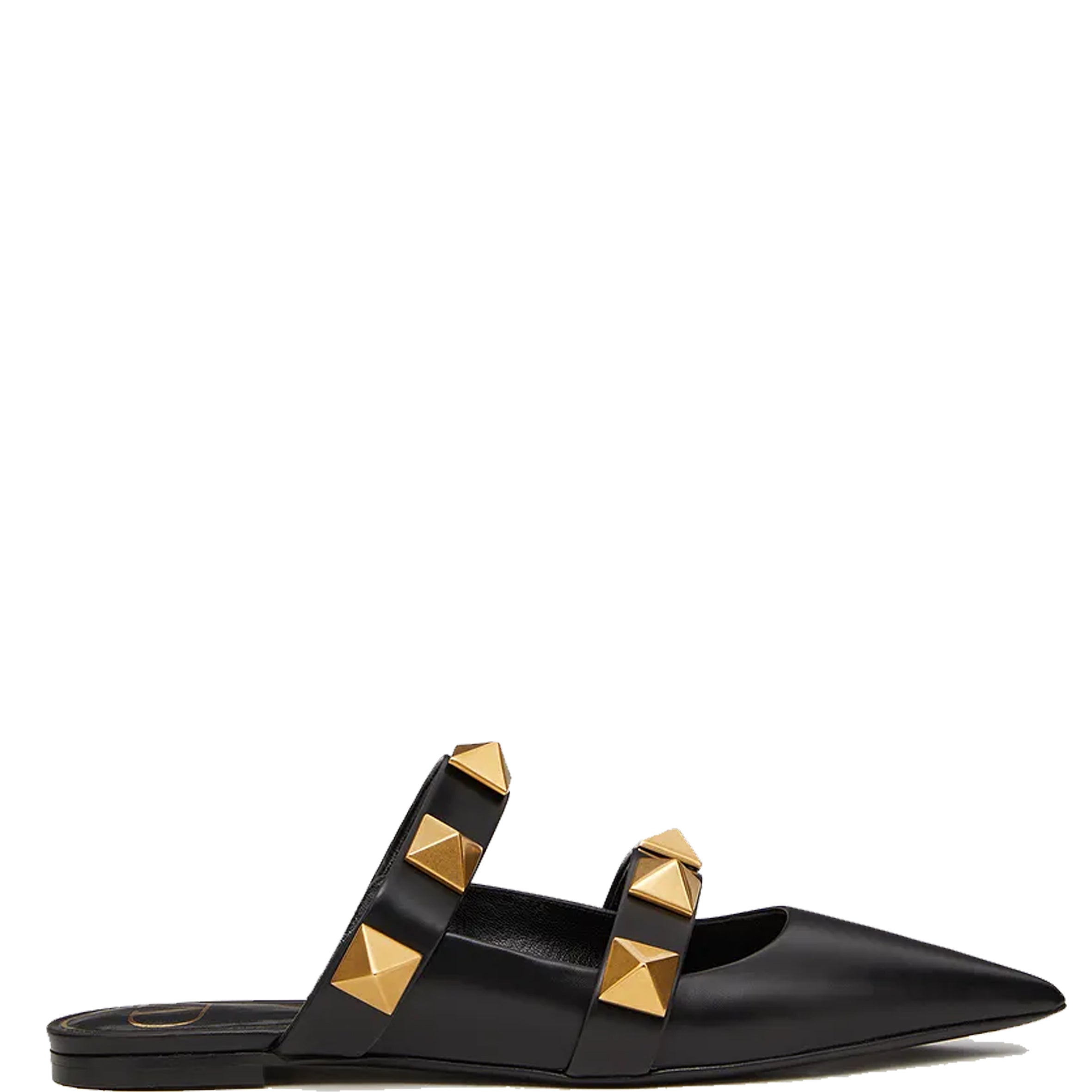 Roman Stud Point Mule Shoes for Women - Black Chunky Heel Sandals | Comfortable Slip-On Design for Casual Outings & Summer Parties