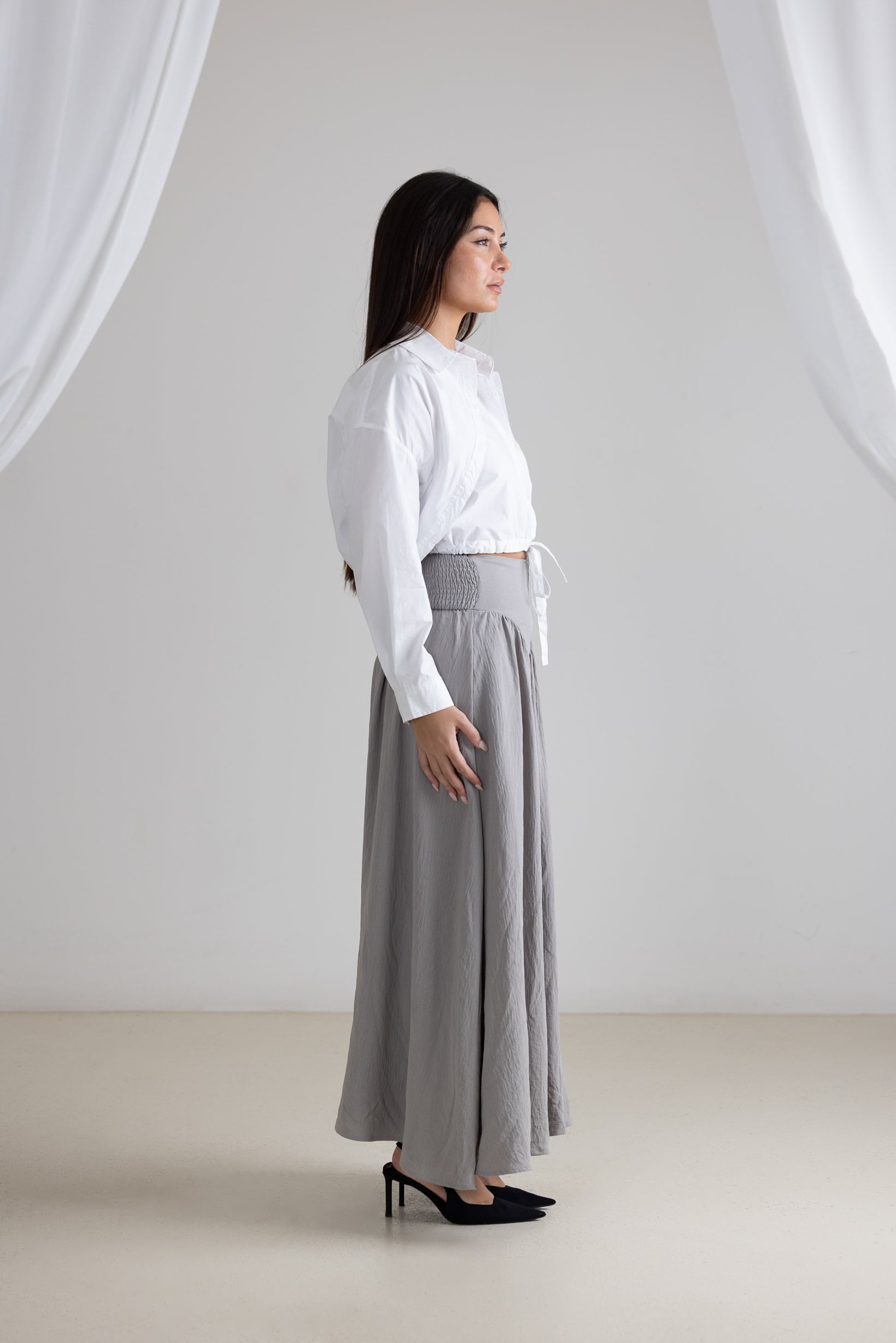 Sibel Skirt for Women - Elegant Flowy Midi Skirt with Pockets - Perfect for Casual Outings, Work, and Date Nights