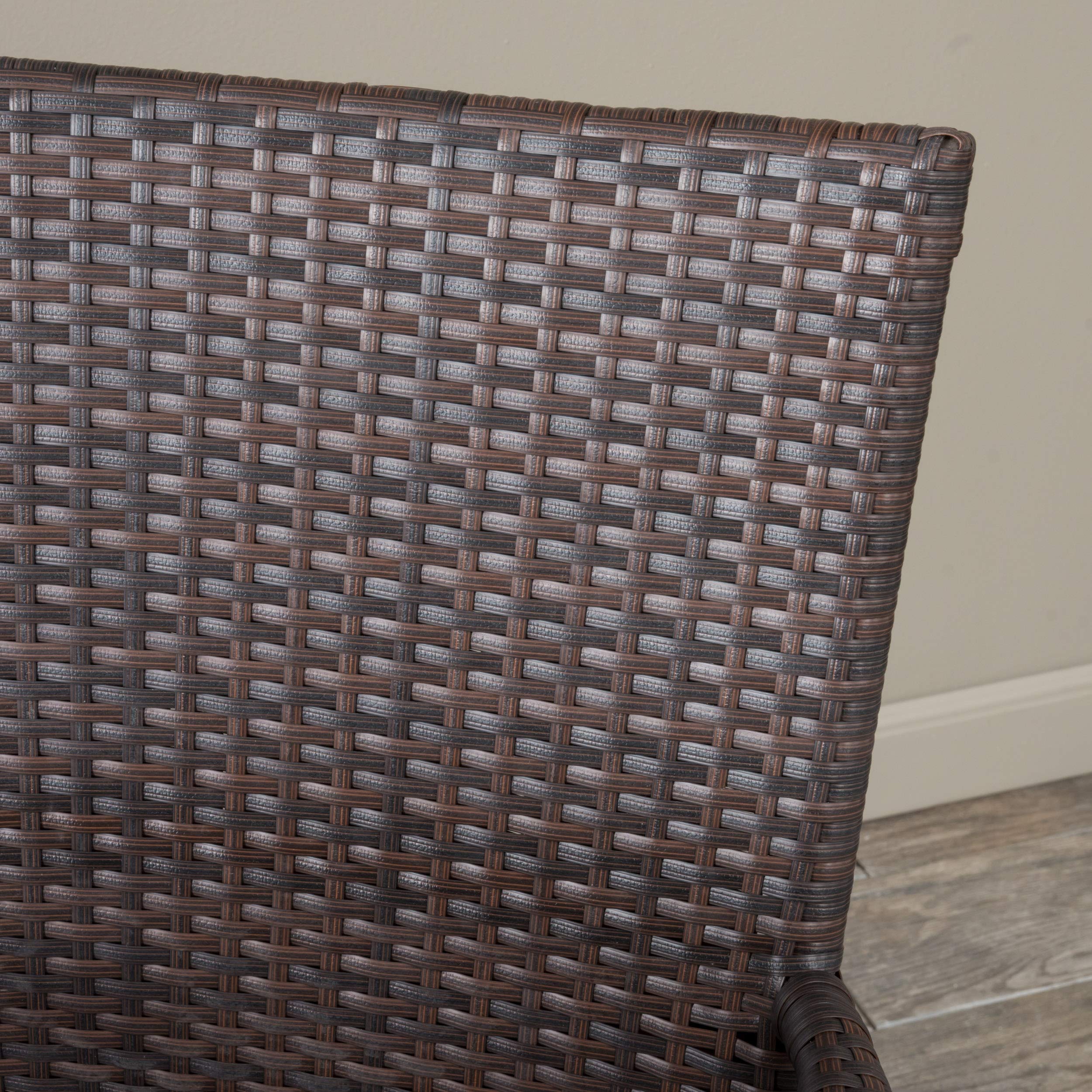 Christopher Knight Home Dunham 7-Piece Outdoor Wicker Dining Set in Multi-Brown - Perfect for Patio, Garden & Backyard Entertaining