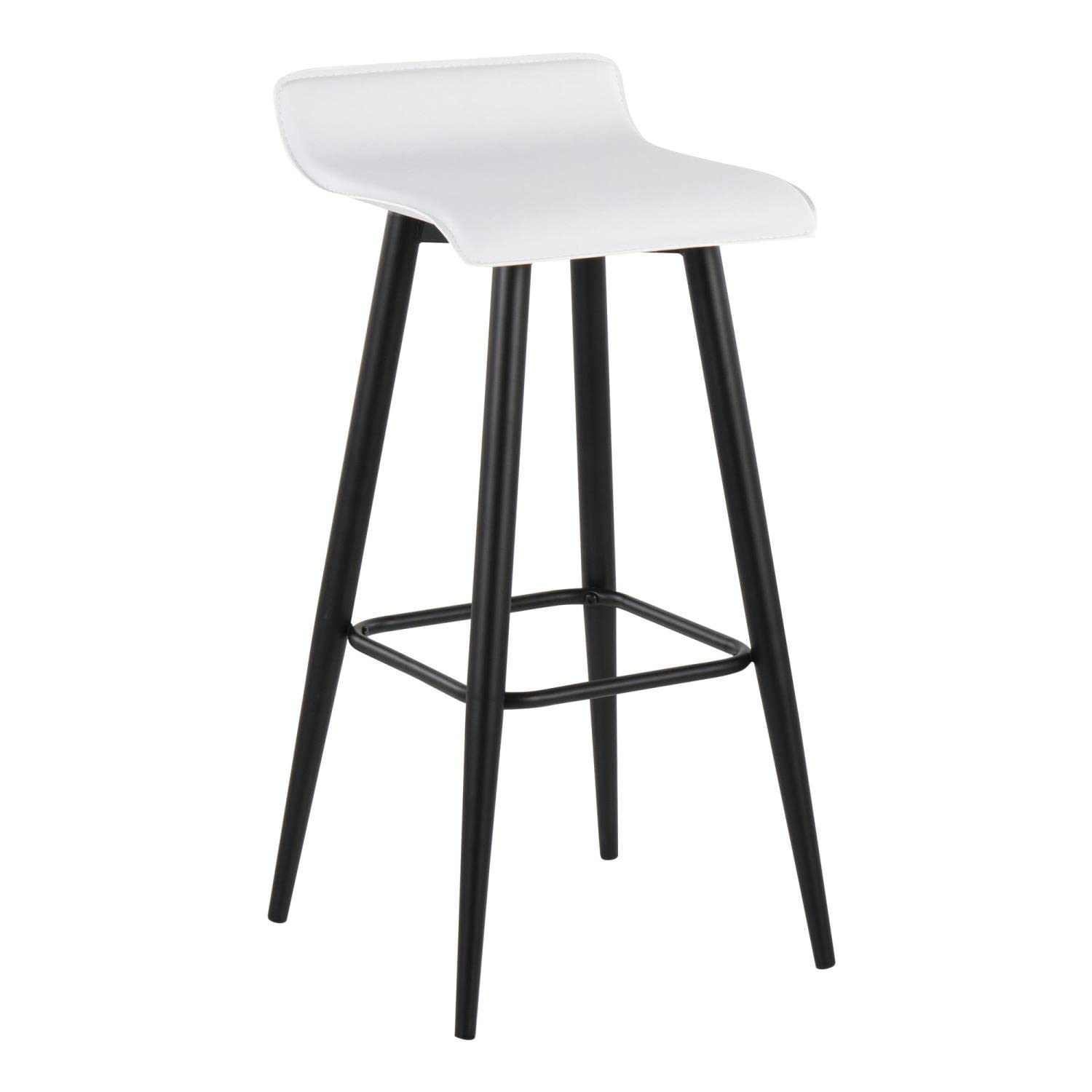 LumiSource Ale Fixed-Height Bar Stool Set of 2 - Black Modern Bar Chairs for Kitchen Island, Breakfast Nook & Home Bar - Durable Counter Height Stools for Dining & Entertaining
