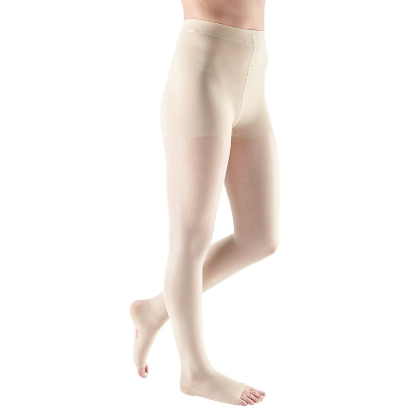 Medi Sheer & Soft 20-30mmHg Open Toe Compression Stockings for Women - Non-Adjustable Waist Band - Comfortable Medical Support for Varicose Veins, Pregnancy & Travel