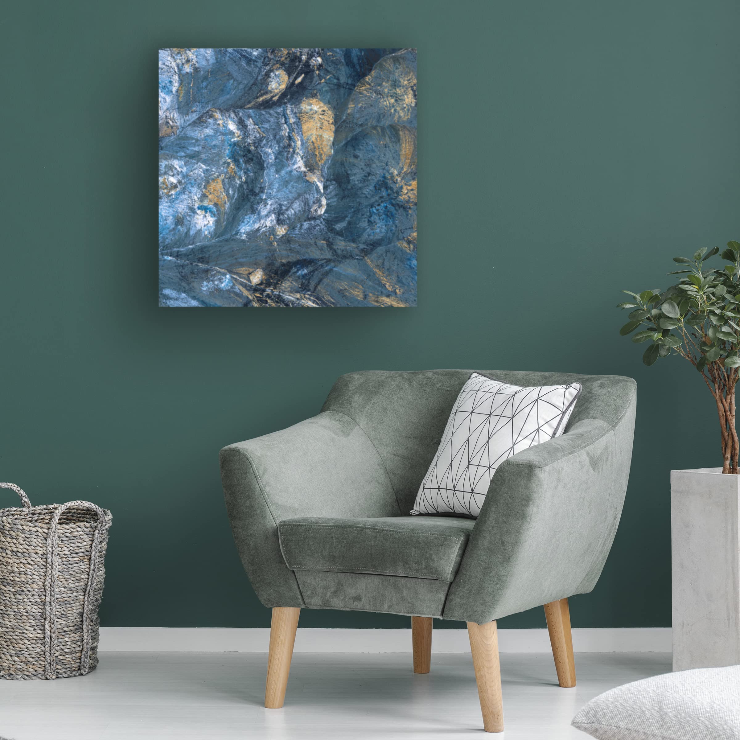 Trademark Fine Art 'Gilded Indigo II' Abstract Canvas Wall Art Print by Jarman Fagalde - Modern Home & Office Decor for Living Room, Bedroom