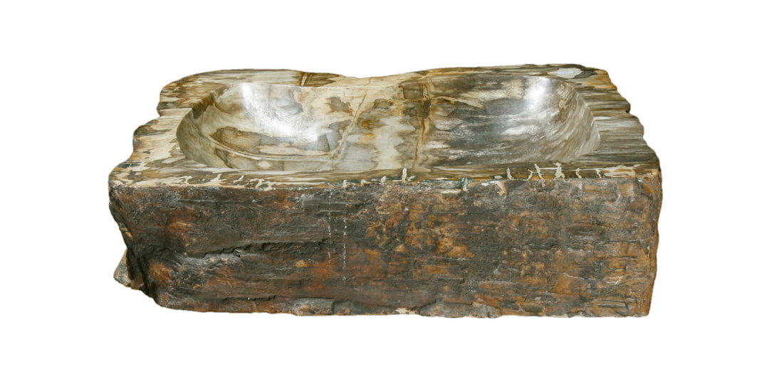 Natural Petrified Wood Sink - 20-25 Inch Bathroom Vanity - Unique Stone Basin for Rustic & Modern Home Decor - Perfect for Bathroom, Kitchen, or Outdoor Living Spaces