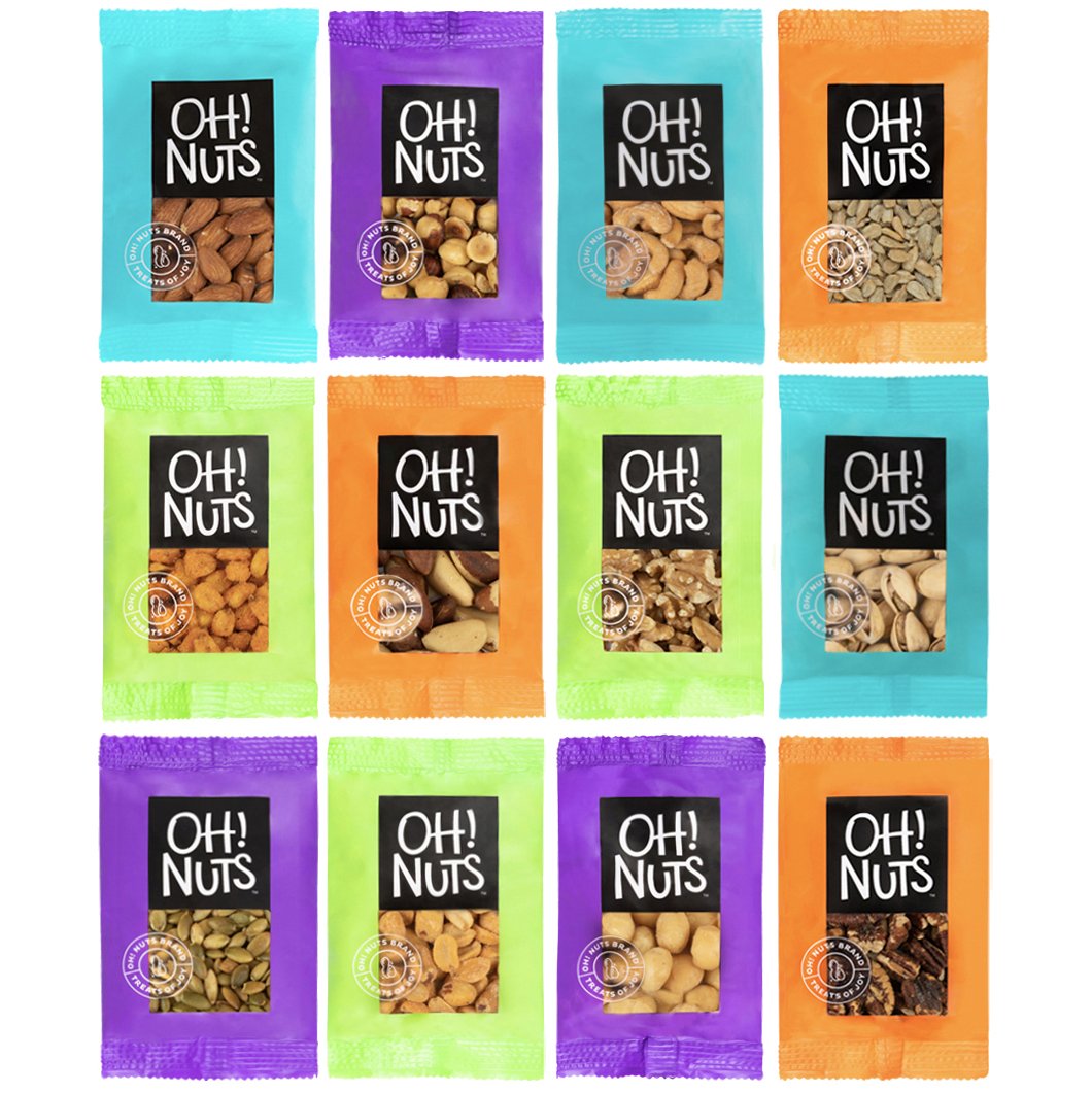 Roasted Salted Mixed Nuts Snack Packs - 12 Individual 1.5oz Bags - Bulk Variety for School, Office & Travel - Healthy On-the-Go Protein Snacks - Perfect for Lunch Boxes, Hiking & Road Trips