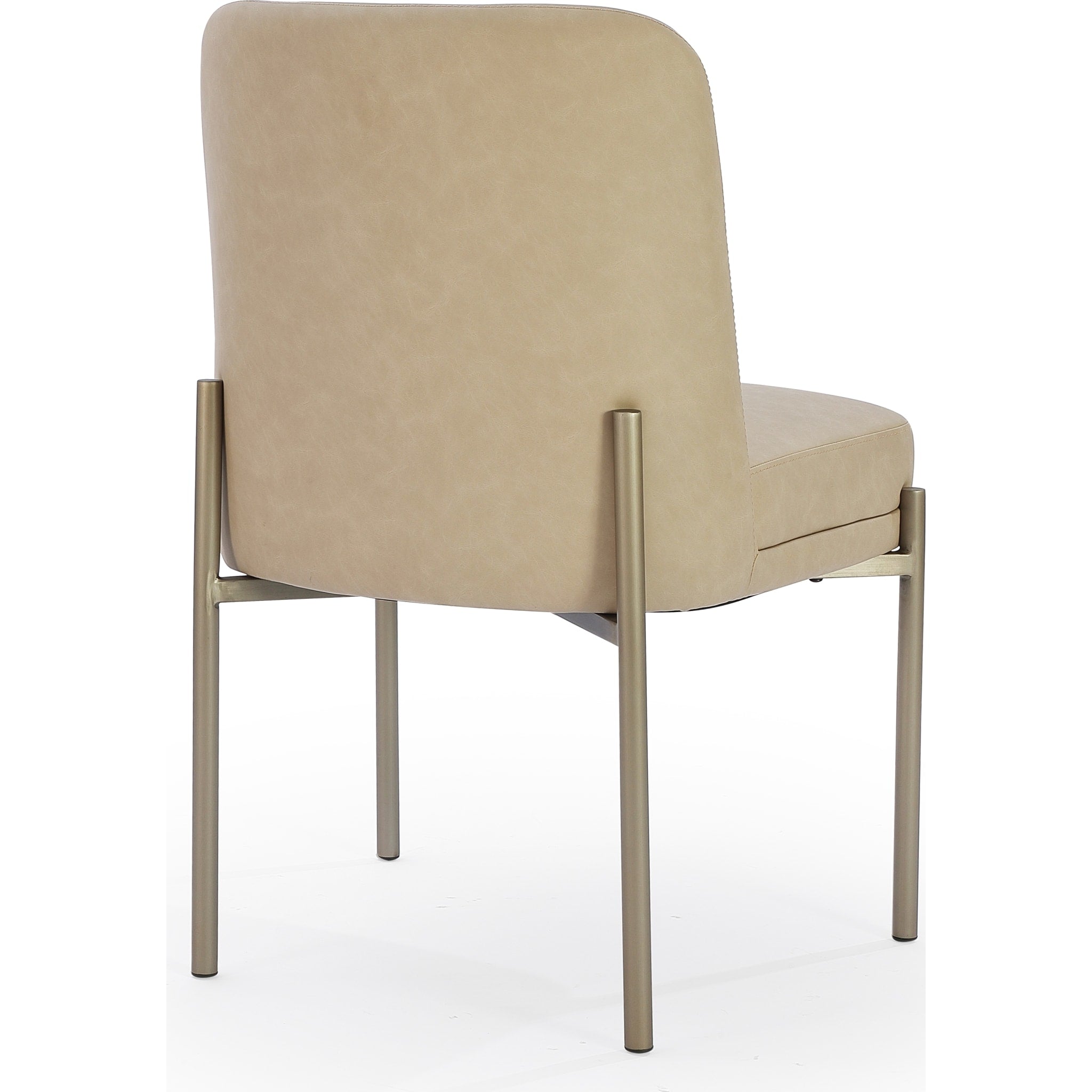 Premium Dion Upholstered Dining Chair - Camel Faux Leather Seat with Brushed Nickel Metal Legs - Modern Kitchen & Dining Room Furniture for Home & Restaurant Use