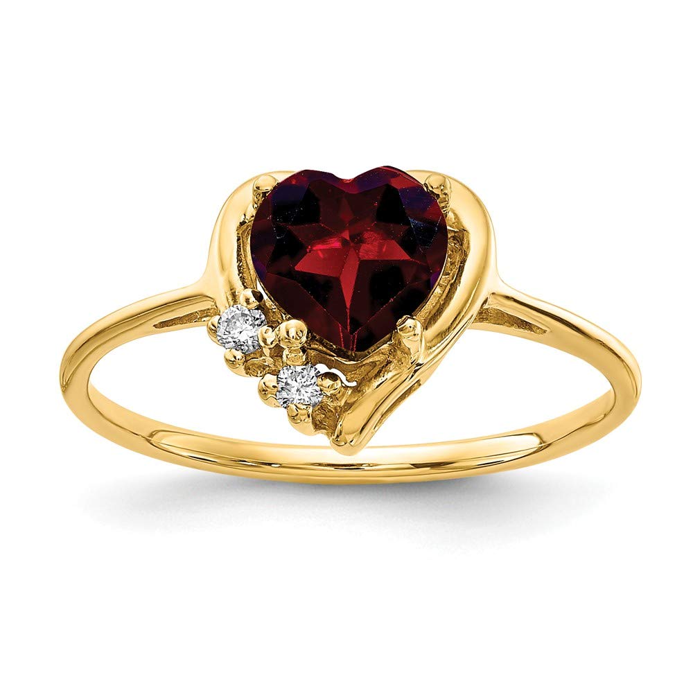 14K Yellow Gold Garnet January Birthstone Diamond Engagement Ring (0.03 CTTW) - Perfect for Proposals, Anniversaries & Valentine's Day Gifts