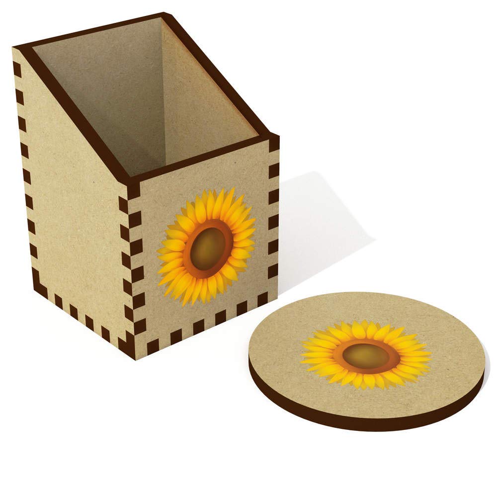 Azeeda Sunflower Desk Organizer & Pencil Holder - Stylish Home Office Decor for Pens, Markers, and School Supplies (DT00077288) - Perfect for Work, Study, and Gift Giving