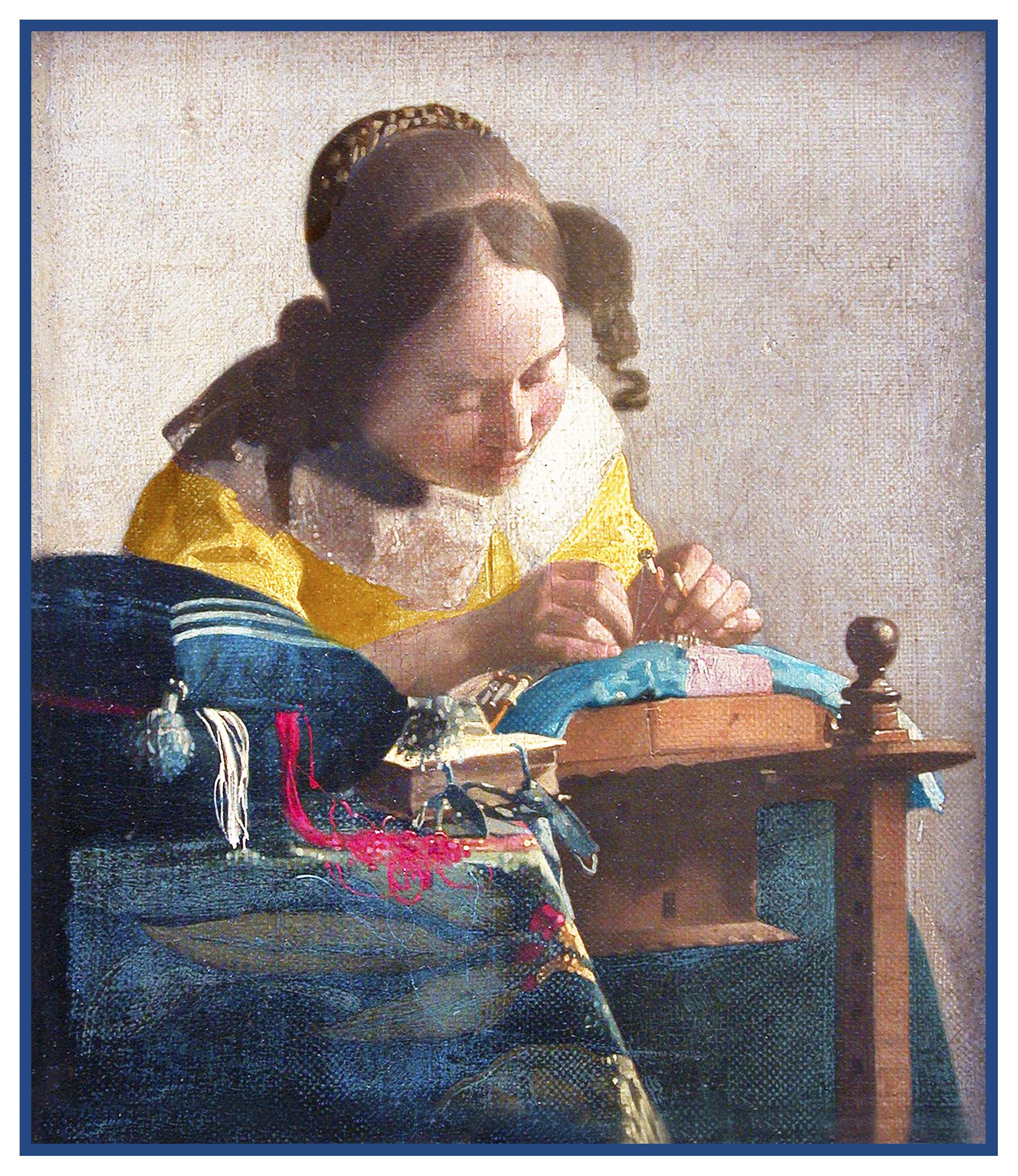Orenco Originals The Lace Maker by Johannes Vermeer - Premium Counted Cross Stitch Kit for DIY Embroidery | Perfect for Home Decor, Wall Art & Creative Gifts