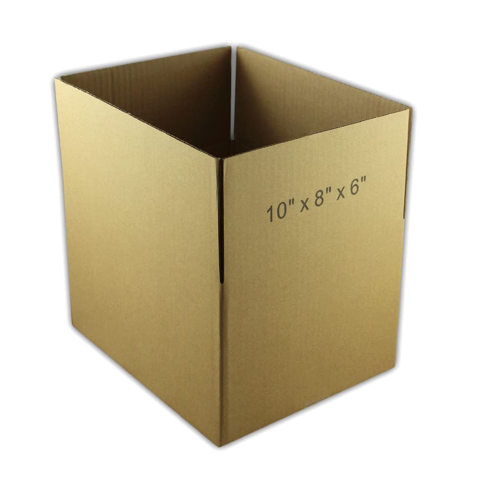 EcoSwift 10x8x6 Inches Corrugated Cardboard Shipping Boxes - Heavy Duty Moving & Mailing Boxes for Home, Office & Ecommerce Packaging (10 Pack) - Perfect for Storage, Shipping & Moving Supplies