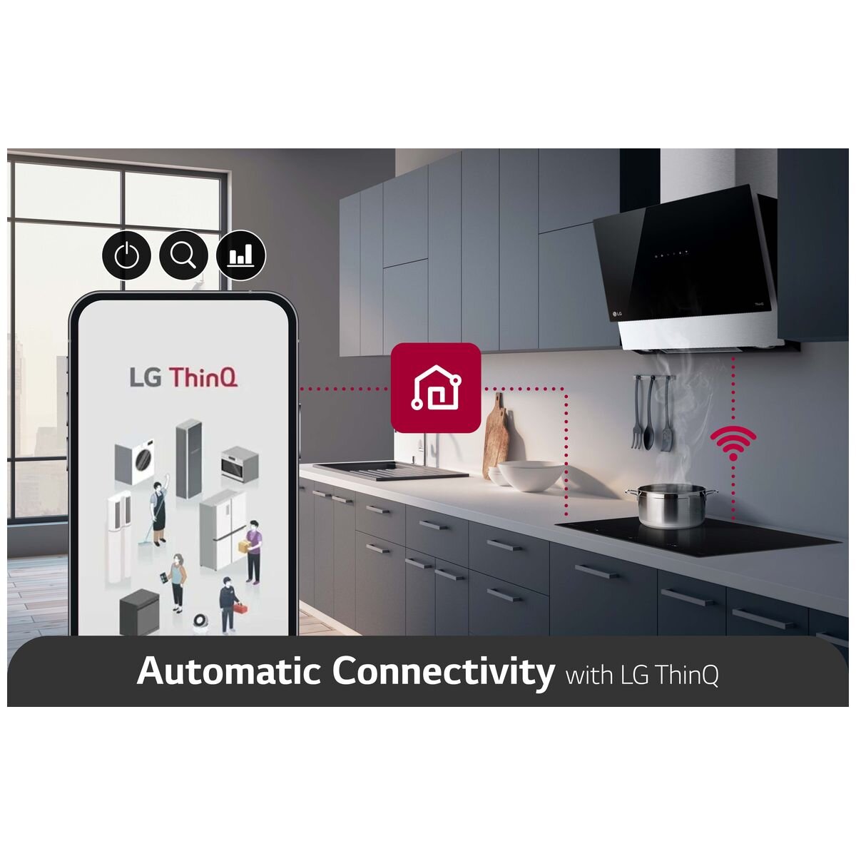 LG 60cm Series 7 Induction Cooktop with 4 Zones & Flexi Zone - BCI607T4BG - Perfect for Home Kitchen, Restaurant & Commercial Cooking