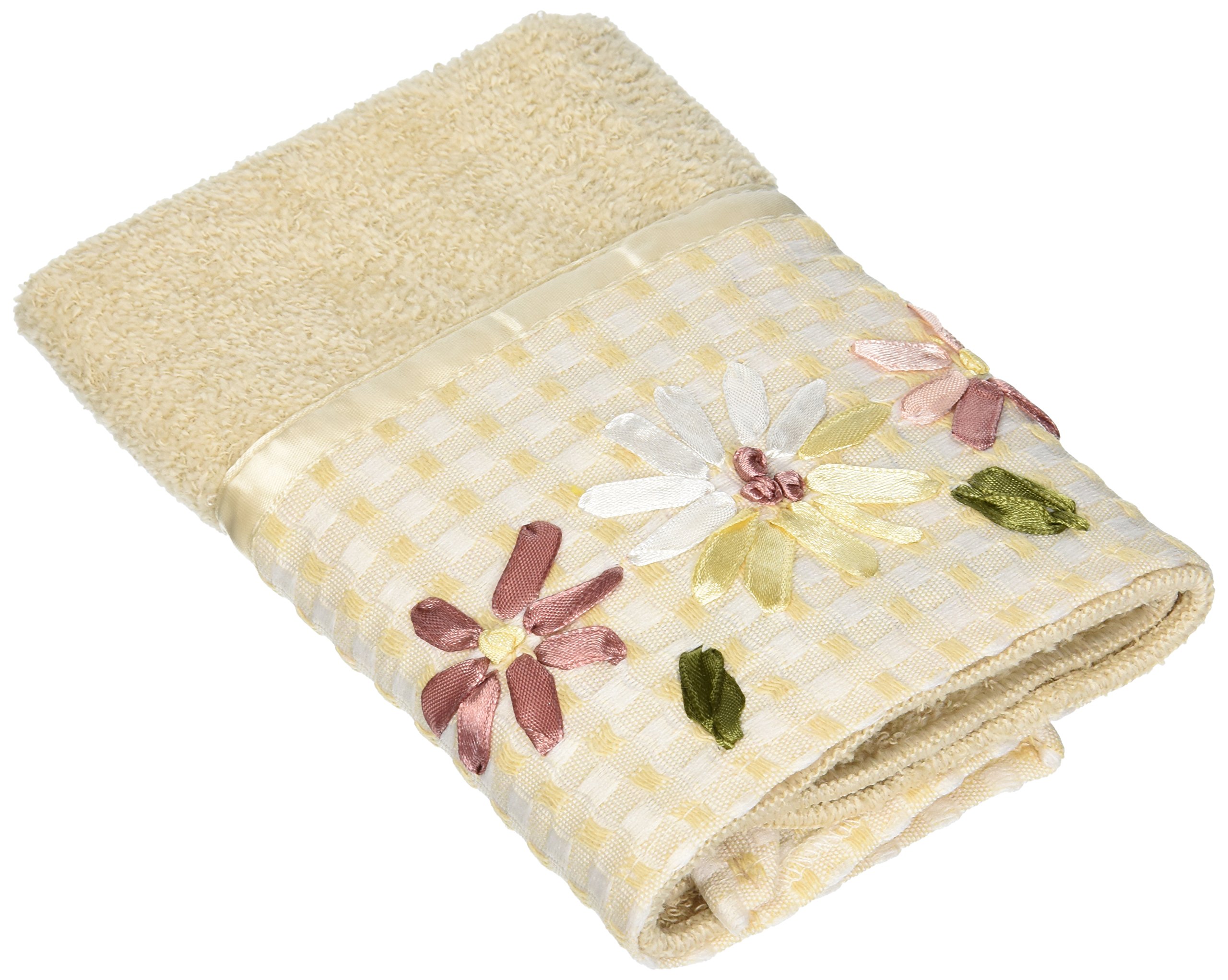 Avanti Victoria Embroidered Linen Wash Cloth for Spa & Bath