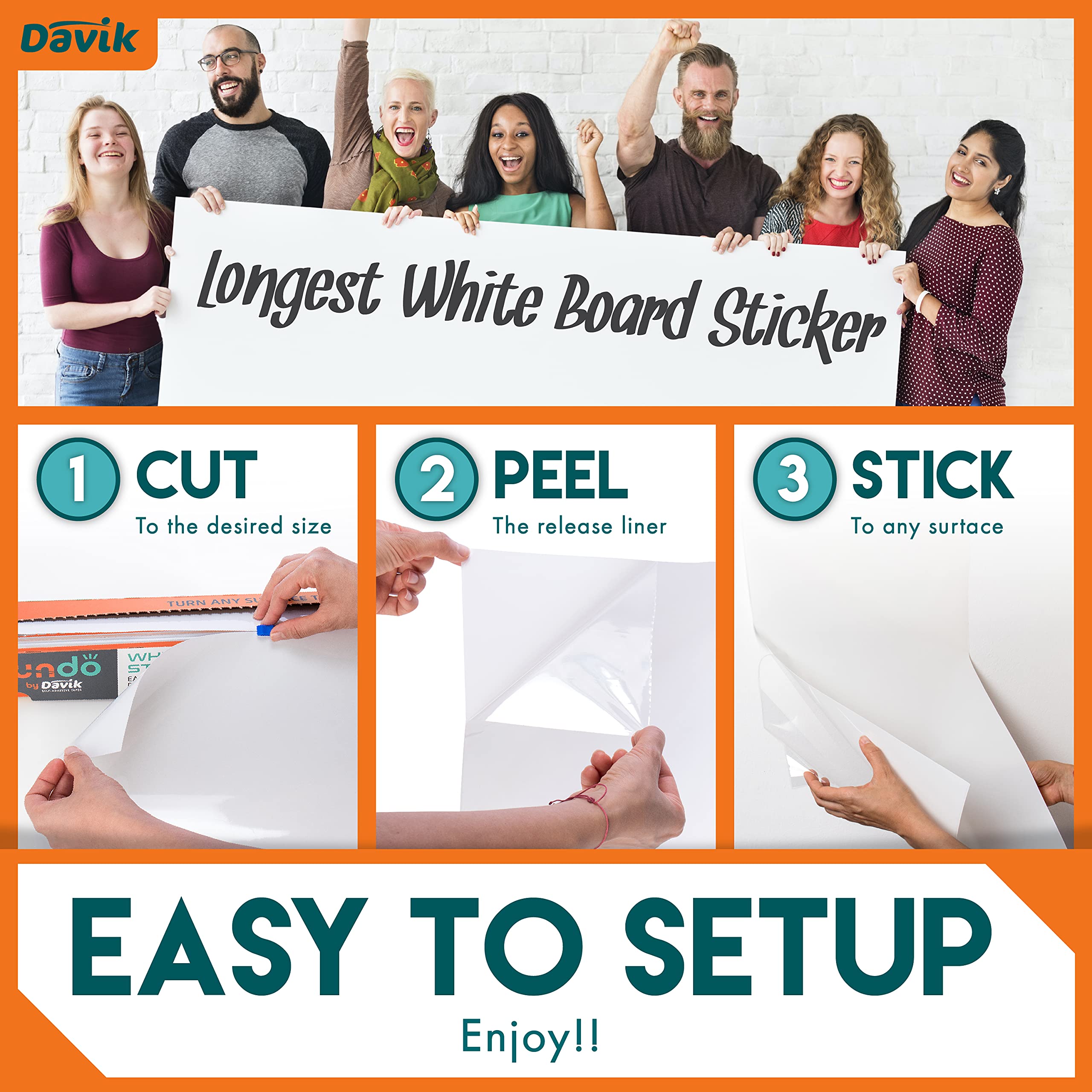 Davik Dry Erase Whiteboard Sticker - 24
