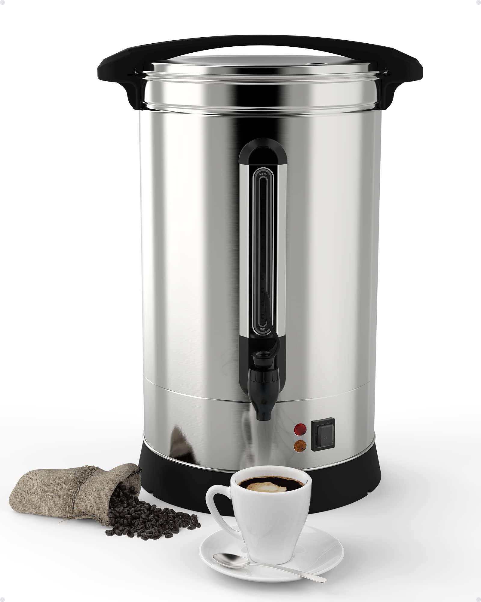 120 Cup Heavy Duty Commercial Coffee Urn - 18L Stainless Steel Hot Beverage Dispenser with Two-Way Spout for Catering, Meetings & Parties | Perfect for Large Events, Restaurants & Office Break Rooms