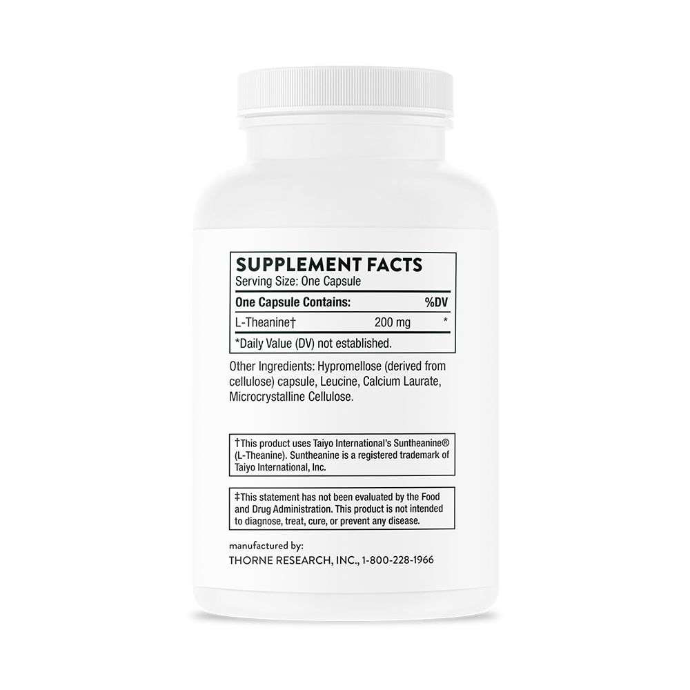 Thorne Theanine (SA508) - Premium L-Theanine Supplement for Stress Relief & Relaxation - Supports Calm Focus & Better Sleep - Ideal for Work, Study & Daily Stress Management