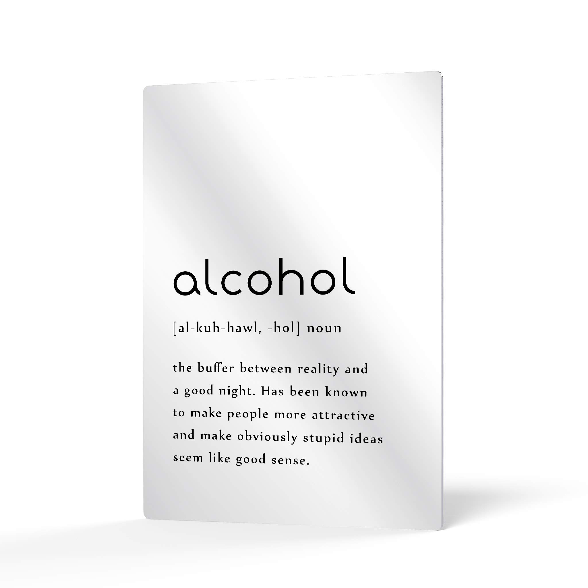 HB Art Design Noun Dictionary Alcohol Definition Metal Print Wall Art - 40x30 Inch Funny Quote Sign for Office, Farmhouse, Bathroom, Kitchen, Bedroom & Living Room Decor | Perfect Gift for Home & Bar Accessories
