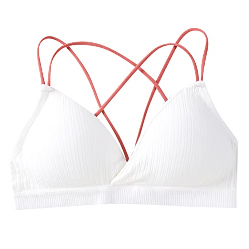 Women's Spiral Wrap Sports Bra with Cross Straps - No Steel Wire Sling Chest Pad Vest & Thong Underwear Set | High Support Workout, Yoga, Running, Gym Fitness