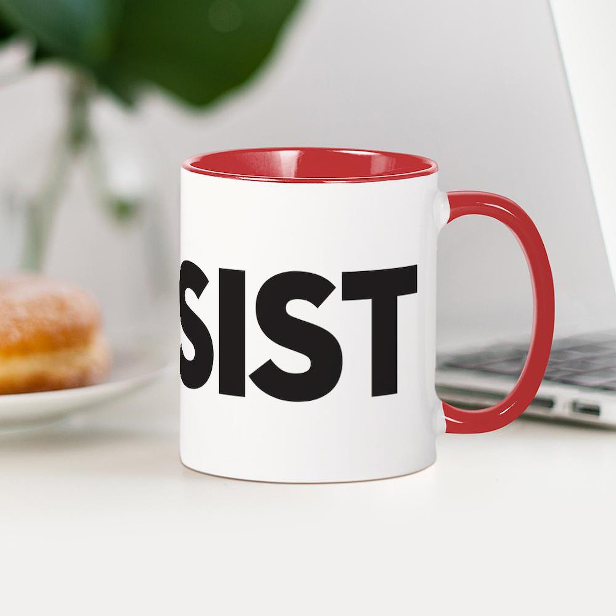 #RESIST 11 oz (325 ml) Ceramic Coffee Mug - White Political Statement Tea Cup with Handle, Perfect for Office, Home & Protest Rallies