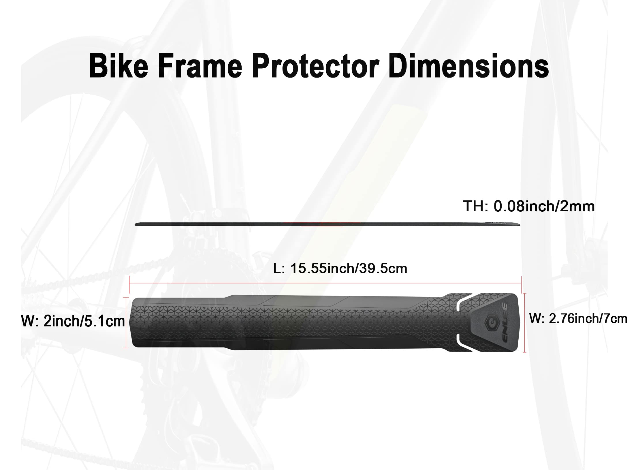 MEGHNA ENLEE Bike Frame Protection Tape - 3M Downtube Protector for Mountain & Road Bikes - Scratch & Impact Resistant - Easy Installation - Perfect for Trail Riding, Commuting & Bike Maintenance