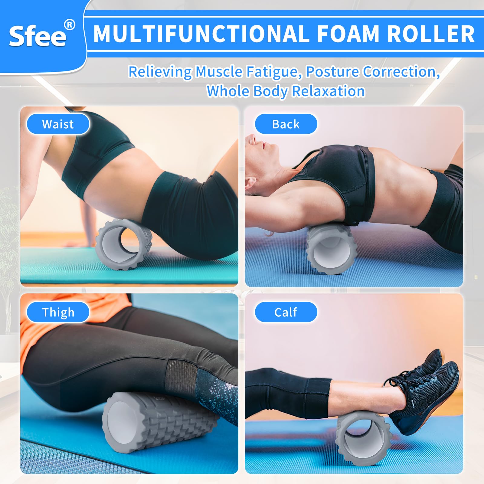 High-Density EVA Foam Roller Set with Massage Ball - 13