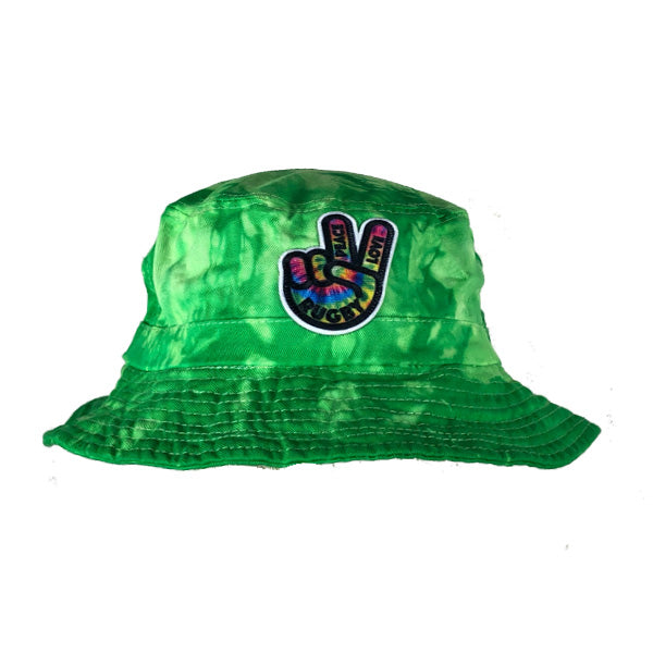 Peace Love Tie Dye Bucket Hat for Women & Men - Stylish Hippie Summer Beach Sun Hat for Outdoor Music Festivals & Vacations