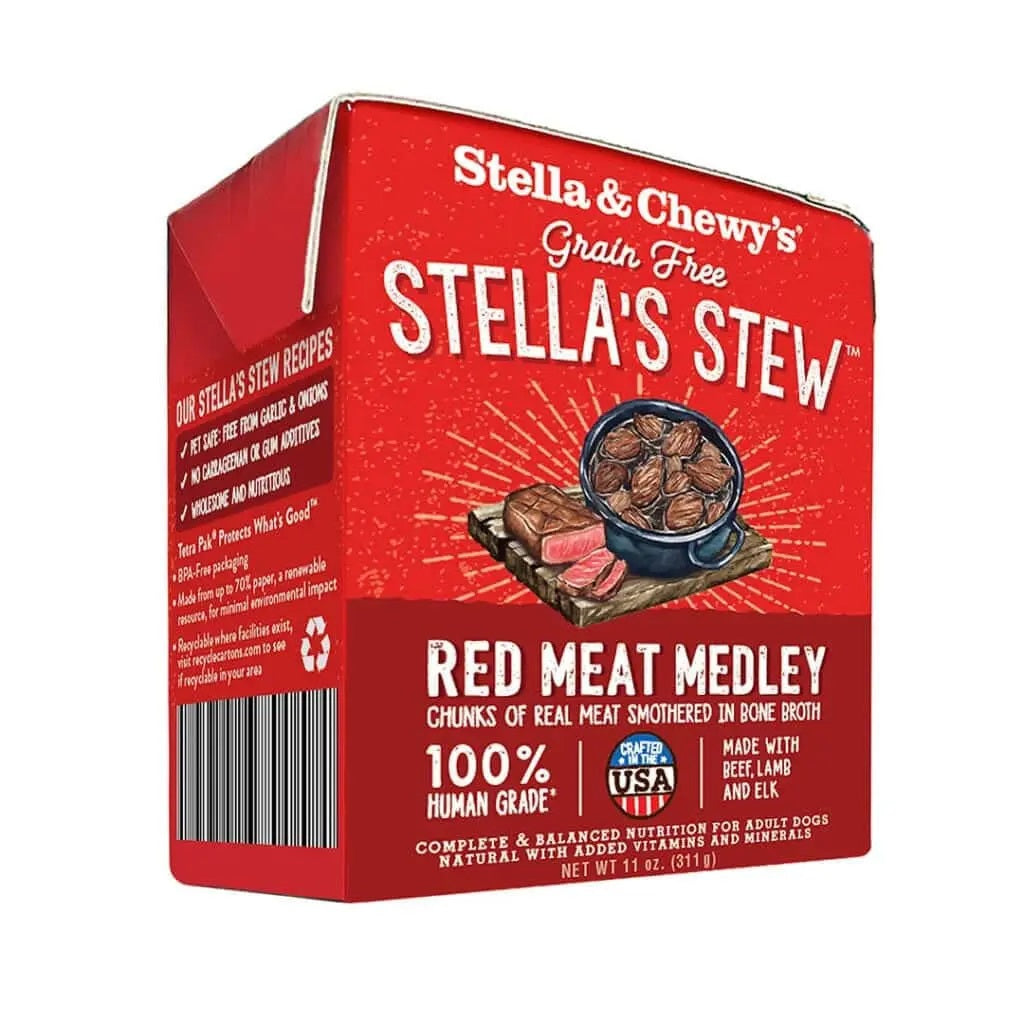 Stella & Chewy's Stella Stew Wet Dog Food - 11oz Tetra Pak | Grain-Free, High-Protein Meal for Adult Dogs | Perfect for Travel, Camping & On-the-Go Feeding