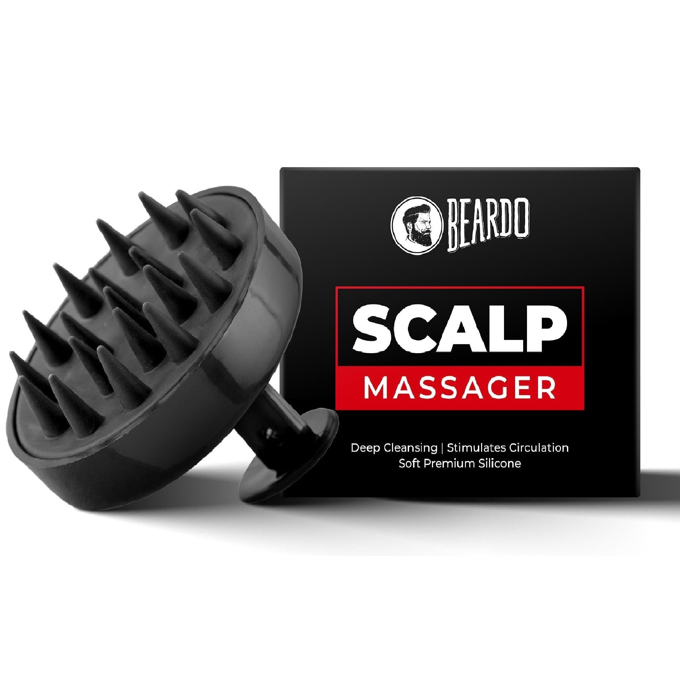 Beardo Scalp Massager for Hair Growth - Soft Silicone Bristles Shampoo Brush with Removable Handle | Dry Massage, Oil & Shampoo Applicator | Exfoliating Hair Brush for Men & Women | Perfect for Relaxation, Dandruff Relief & At-Home Spa Treatments