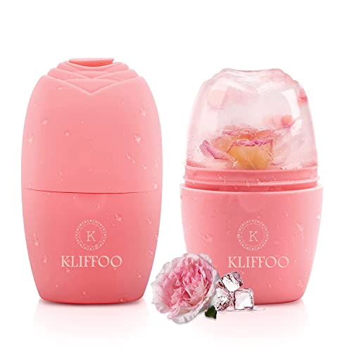 KLIFFOO Ice Roller for Face and Eyes - Reusable Silicone Facial Massager for Skin Brightening, Puffiness Relief & Dark Circles | Cooling Skin Care Tool for Women | Perfect for Morning Routine, Post-Workout Recovery & Spa Night at Home
