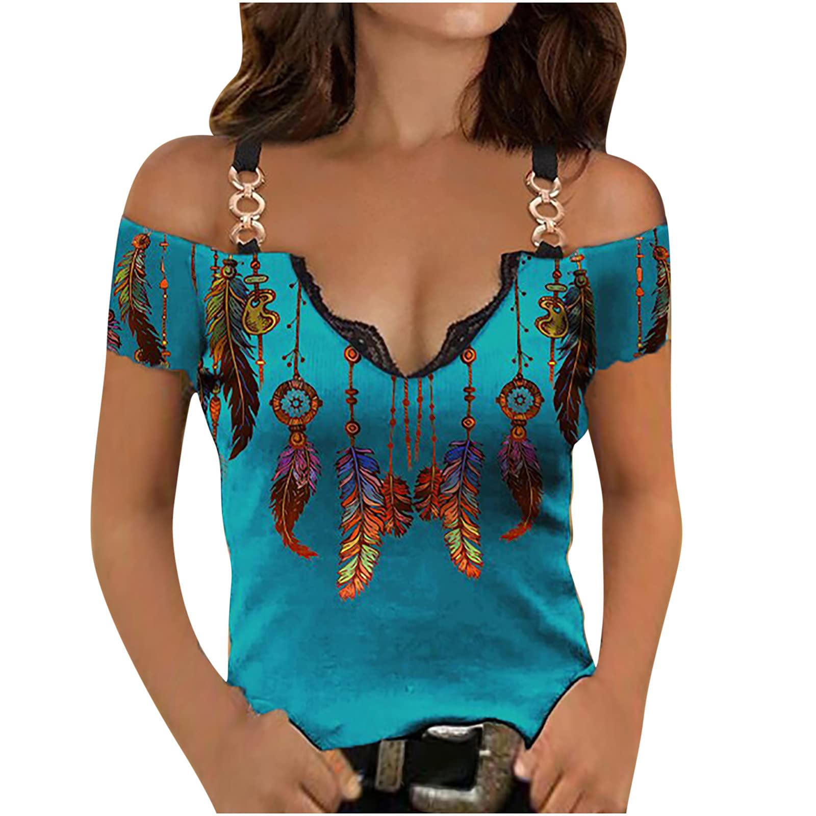 Women's Summer Lace Splicing Tank Tops - Butterfly Graphic Sleeveless Blouse & Cami Shirts for Beach, Vacation, and Casual Outings