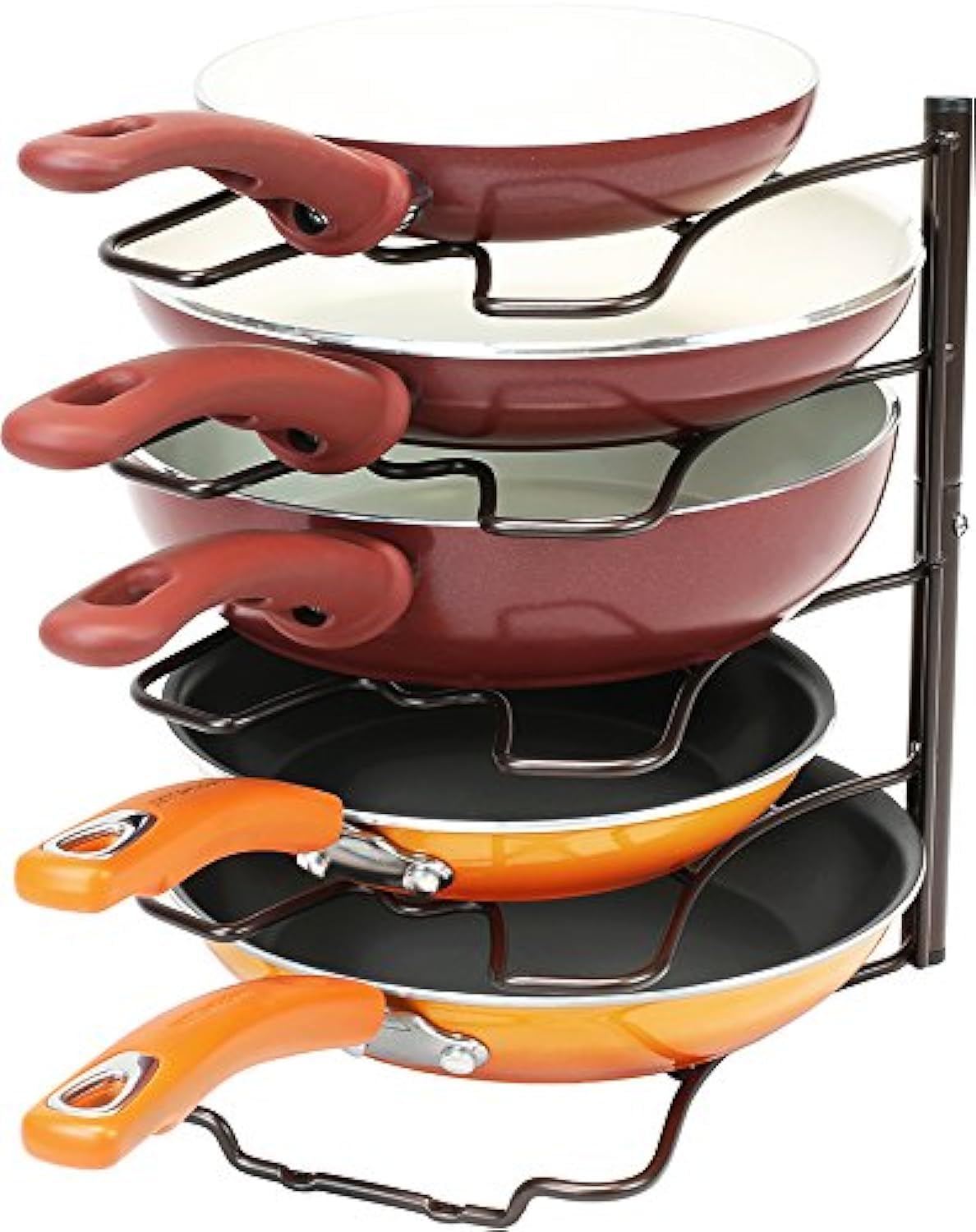 Deco Brothers Bronze Pan Organizer Rack - Space Saving Kitchen Cabinet & Countertop Storage for Pots, Pans & Lids - Perfect for Small Kitchens, RVs & Organized Cooking Spaces