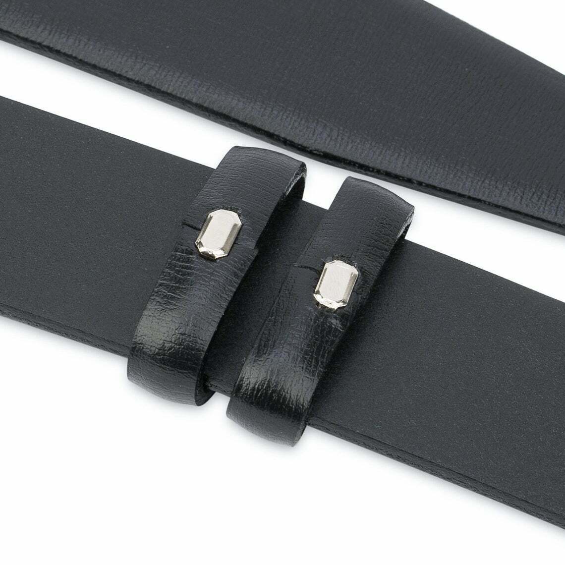 35mm Black Genuine Leather Belt Strap for Montblanc Replacement | No Buckle Included | Premium Dress Belt for Business & Formal Occasions