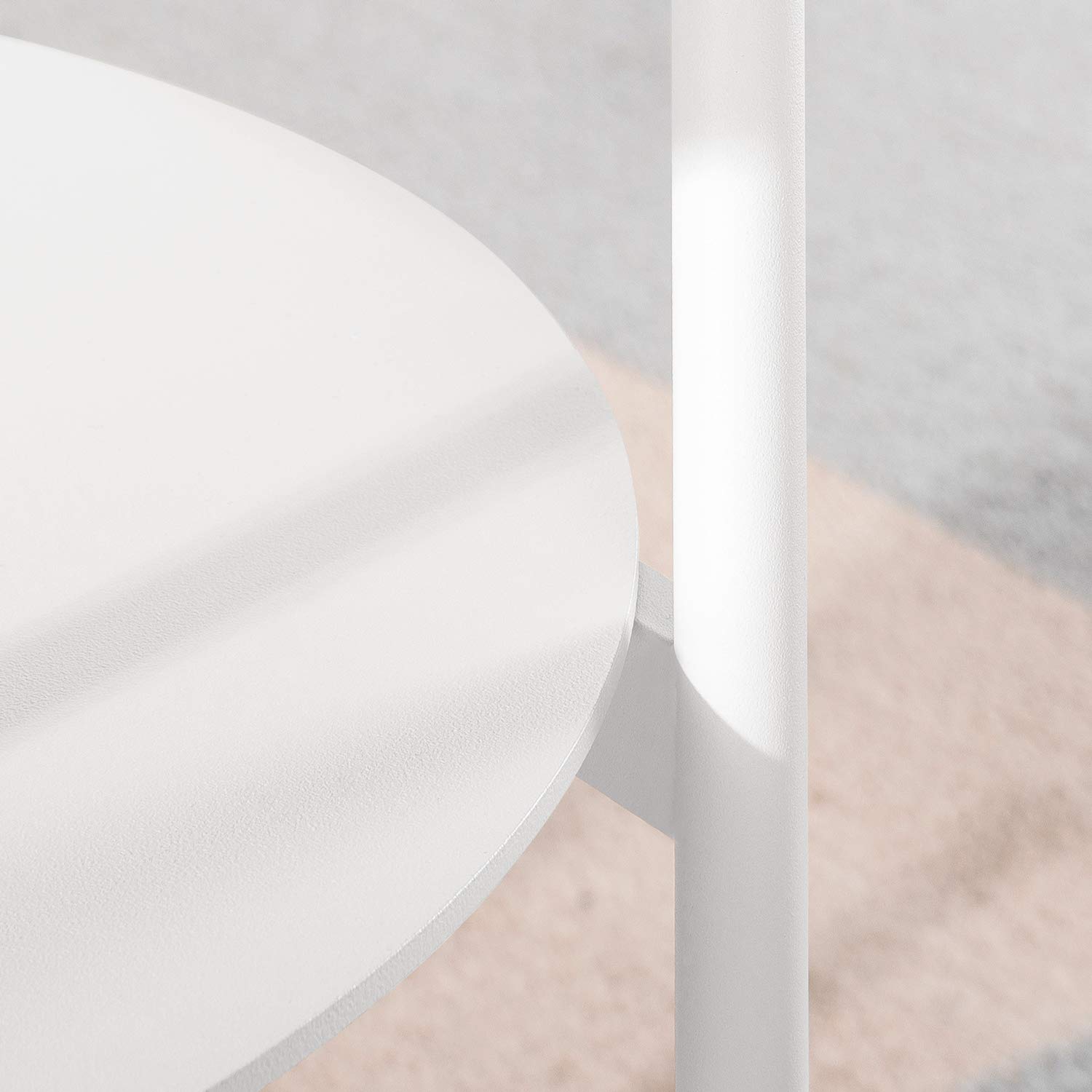 Mellow RNNS-WH Round Multipurpose End & Side Table - White - Perfect for Living Room, Bedroom, or Office Use