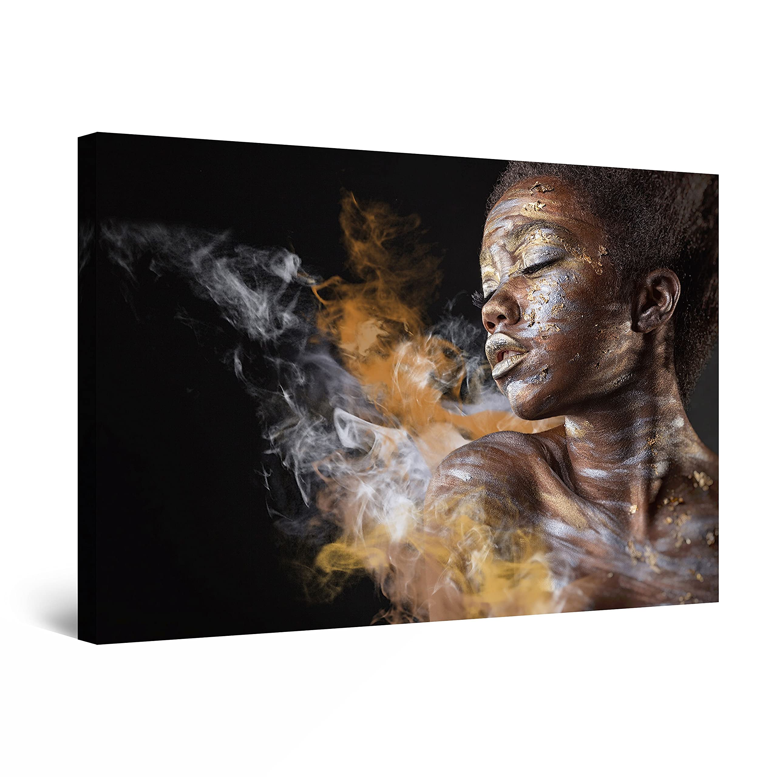 Abstract Woman and Dust Canvas Wall Art Print - 24x36 Inch Modern Home Decor for Bedroom, Living Room & Office | Framed Ready-to-Hang Painting for Contemporary Interior Design