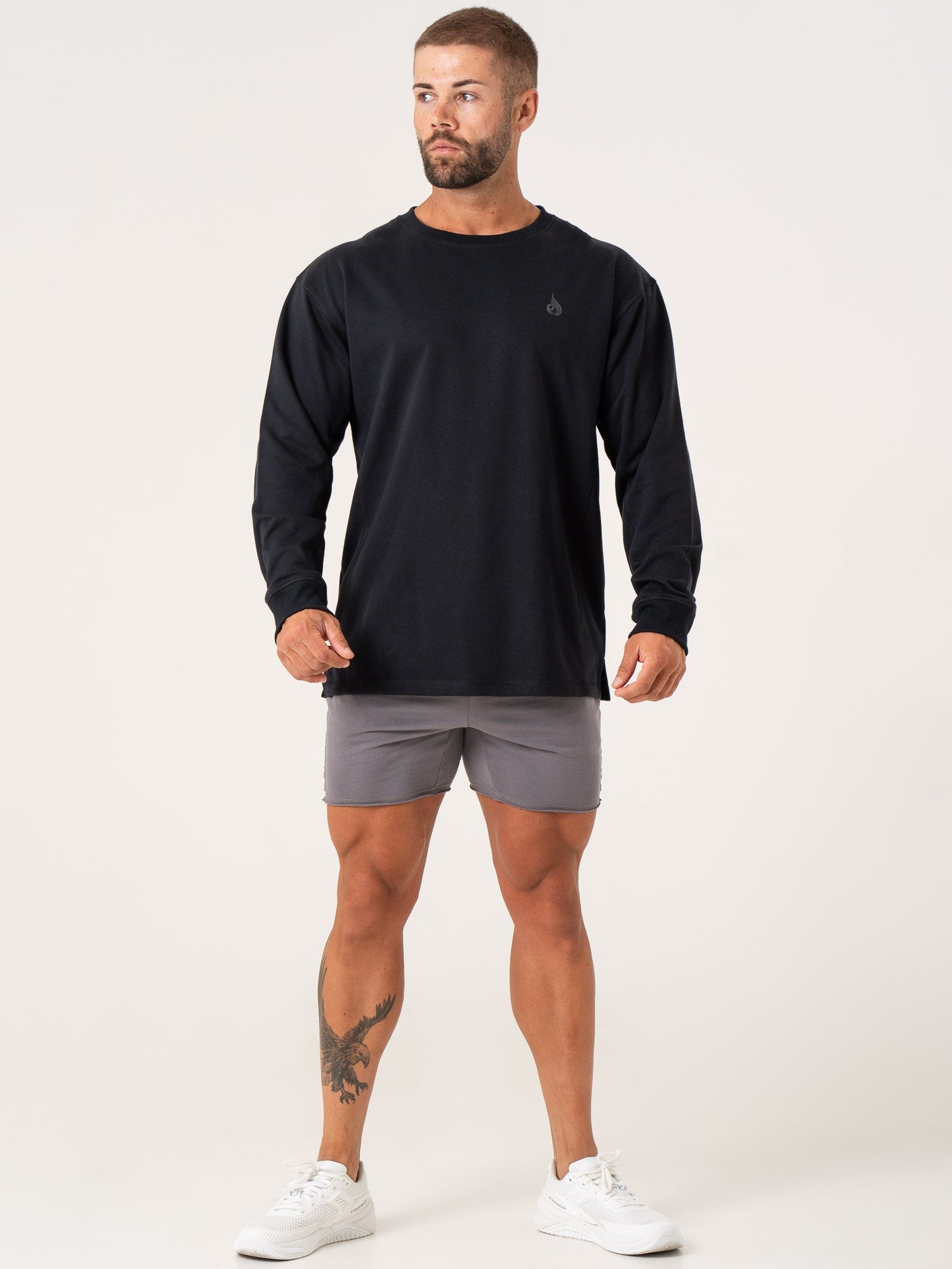 Premium Force Crew Neck T-Shirt for Men - Soft Cotton Black Tee - Casual Wear & Gym Workout Shirt