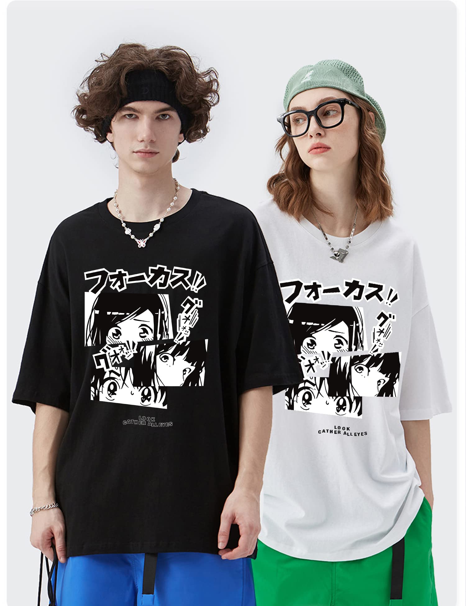 **Anime Manga Graphic T-Shirt for Men & Women - Oversized Streetwear Casual Tee - Perfect Gift for Anime Fans & Cosplay Enthusiasts**    *(Use for casual wear, cosplay events, anime conventions, or as a stylish gift for manga lovers!)*